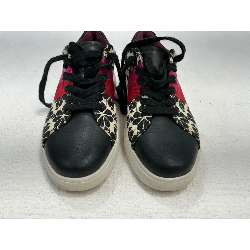 Kate Spade New York‎ Keswick 2 Black White Floral Pink Stripe Sneakers 6.5B